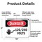 Signmission 120 240 Volts Danger Sign, Aluminum, 10in W x 7in L, 2PK OS-2PACK-DS-A-710-L-1005 - alternate 7